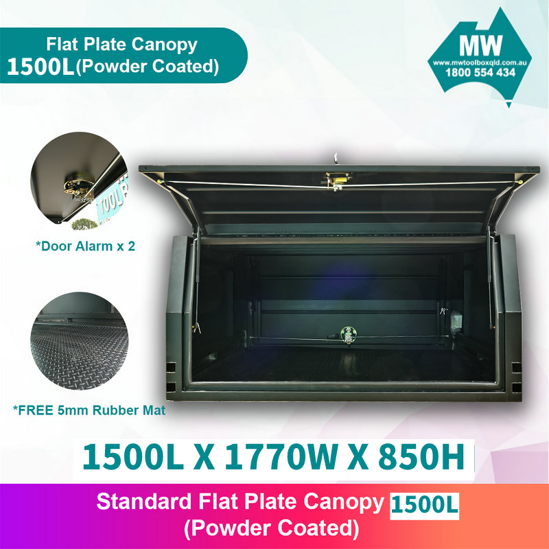 Aluminium Ute Canopy Flat Plate Canopy Dual Cab 1500mm Long-10