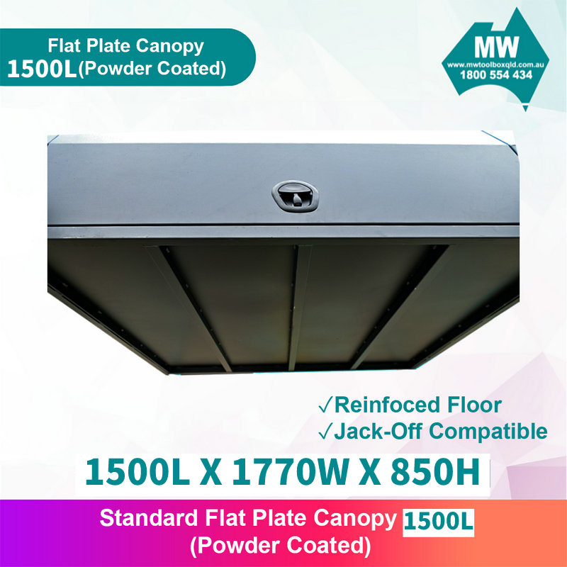 Aluminium Ute Canopy Flat Plate Canopy Dual Cab 1500mm Long-8
