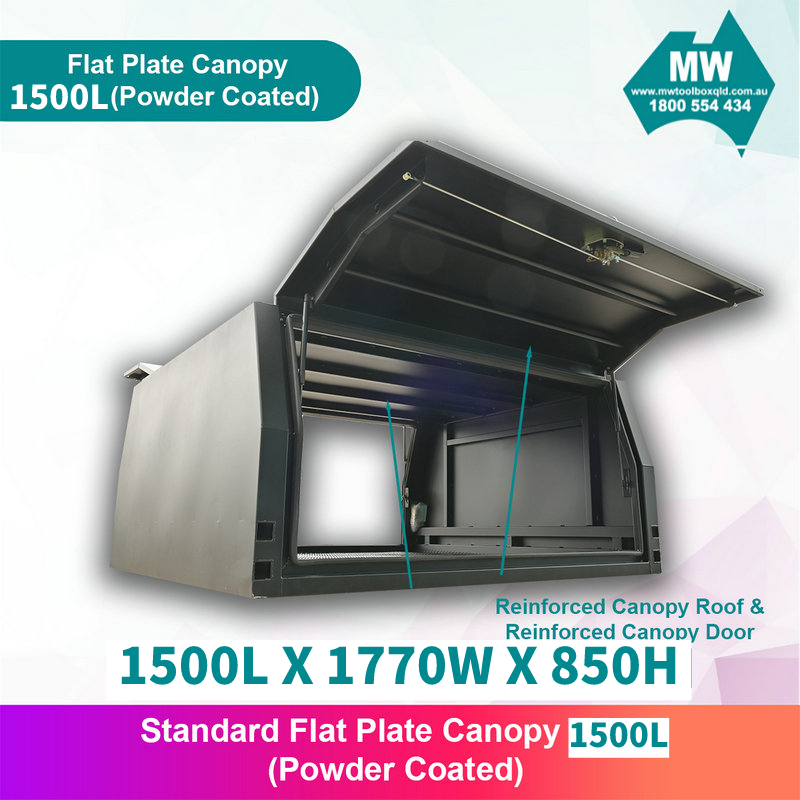 Aluminium Ute Canopy Flat Plate Canopy Dual Cab 1500mm Long-9