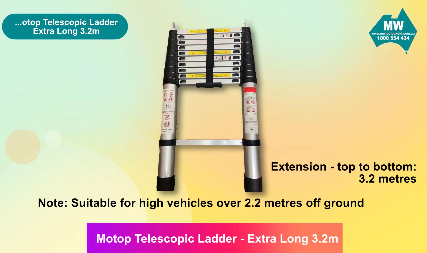 Motop Telescopic Ladder -Extra Long 3.2m Motop Accessories