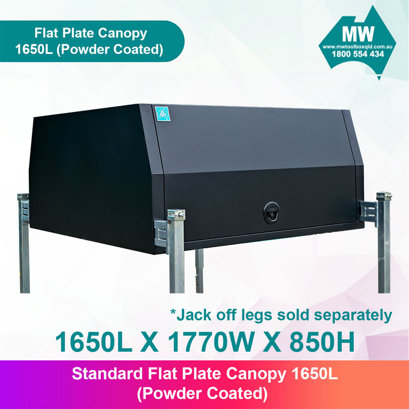 Aluminium-Ute-Canopy-Flat-Plate-Dual-Cab-1650mm-Long-Black-7